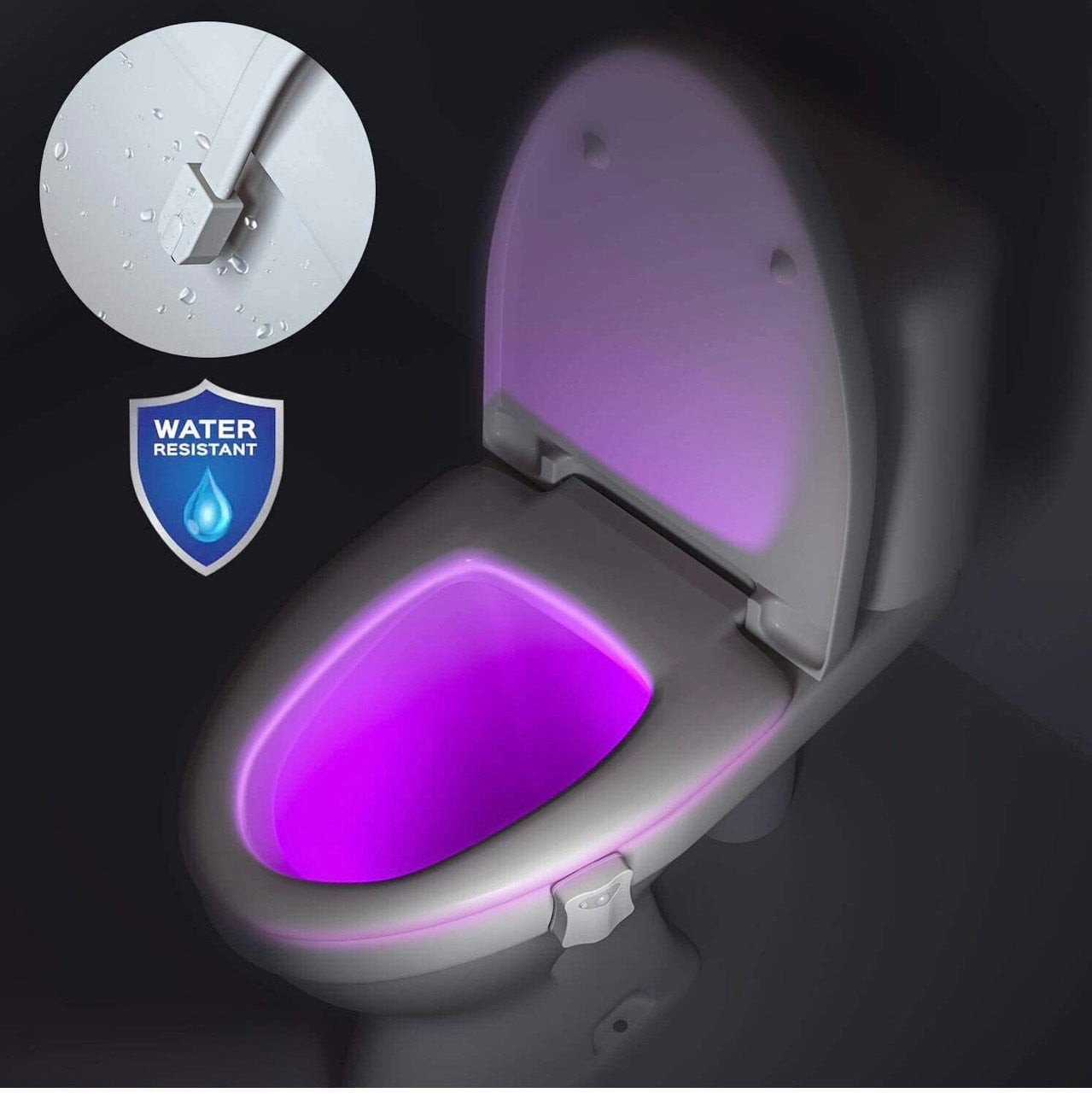 Toilet Night Light Motion Sensor LED 1/8/16 Colors 1/2 Pack,Toilet