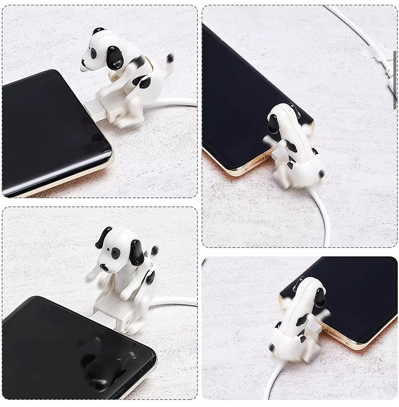 Funny Cute Humping Moving Spotty Dog Toy Smartphone Cable Fast Charger Data Laptop Tablet Device (Apple Device)