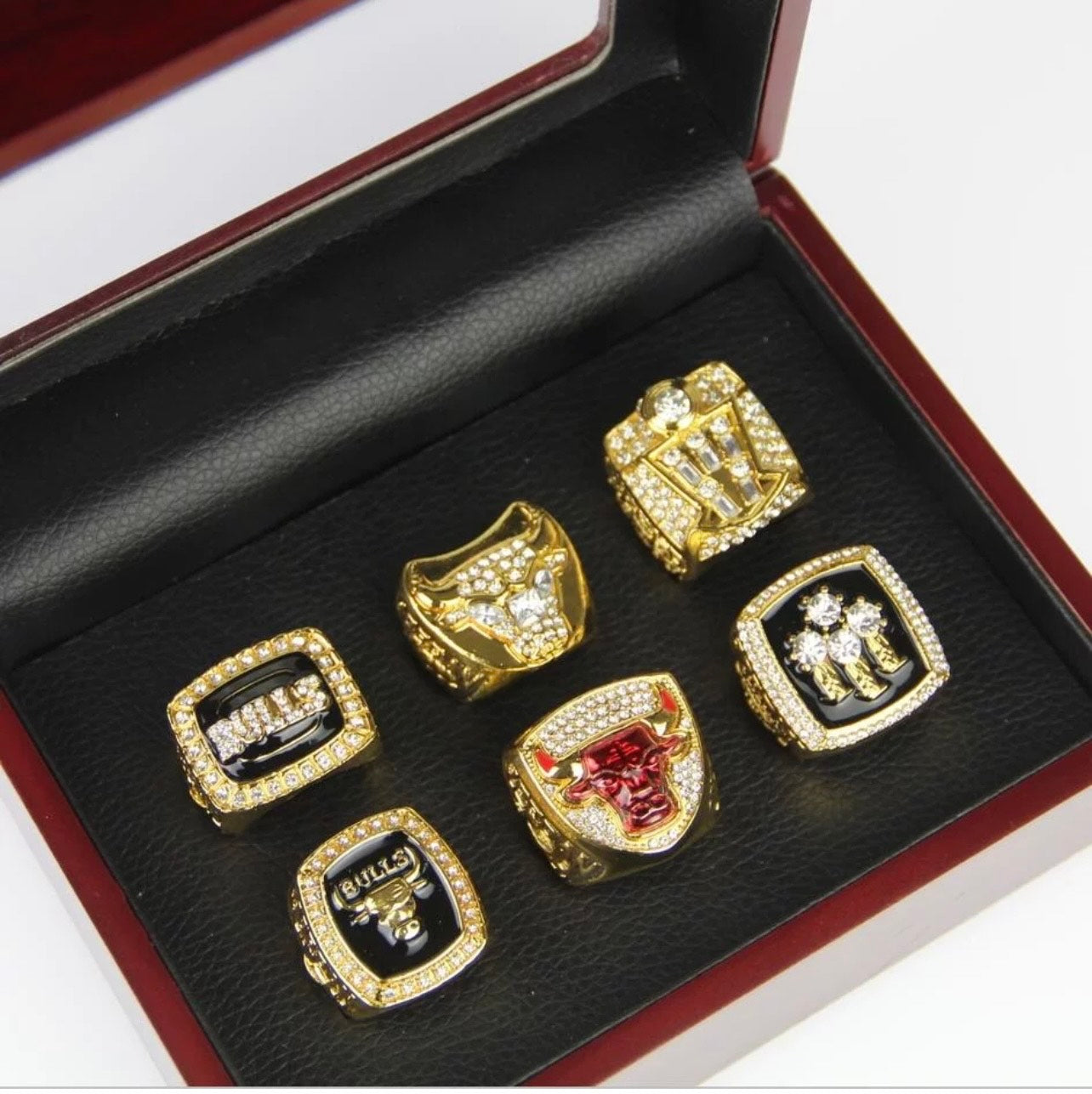 Bulls Championship Rings. Six rings in set. Basketball Michael Jordan championships. Gift sports. basketball Fan.