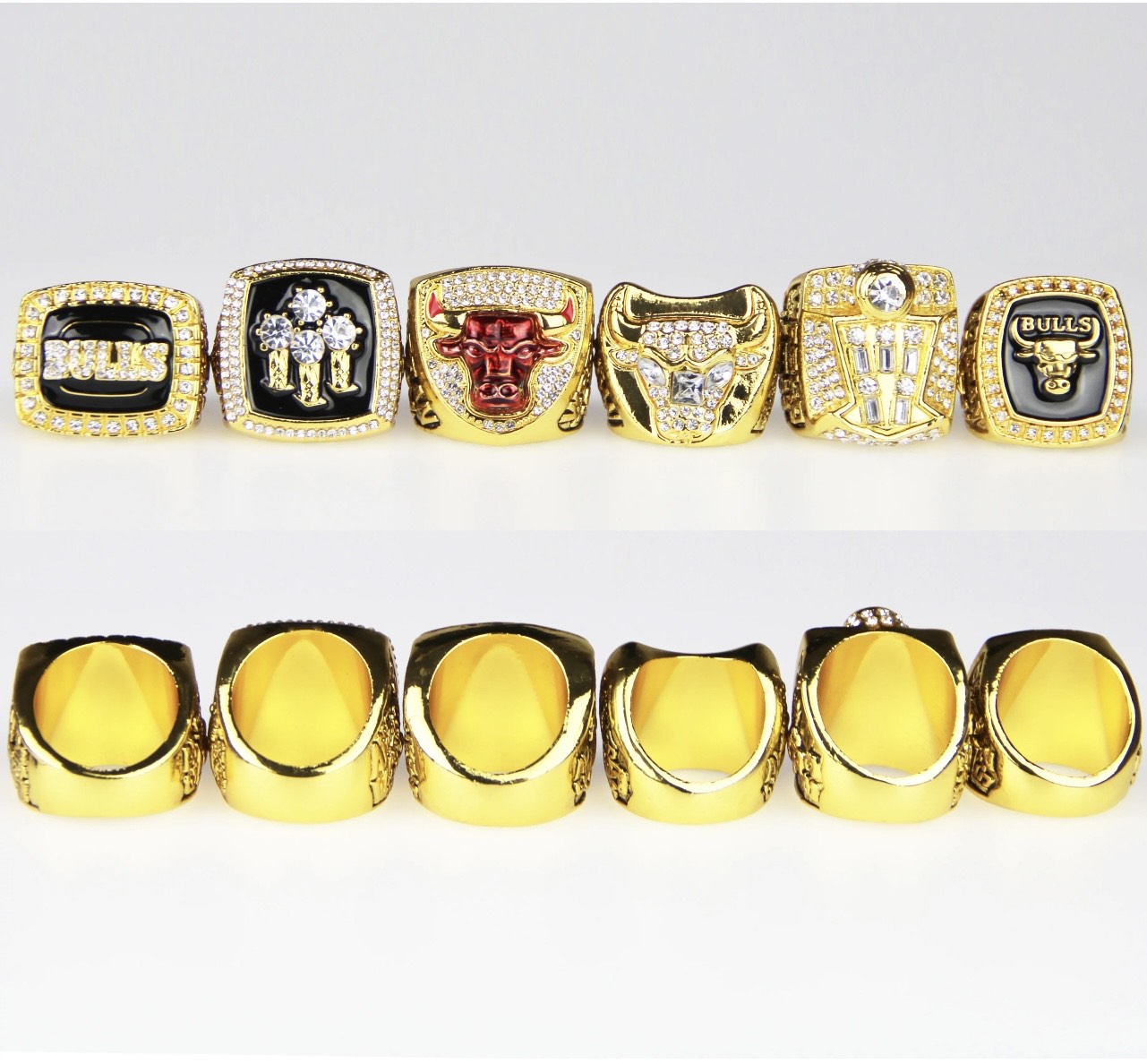 Bulls Championship Rings. Six rings in set. Basketball Michael Jordan championships. Gift sports. basketball Fan.